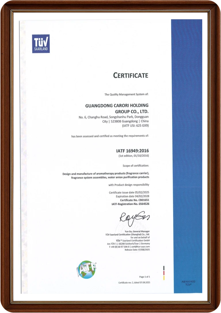 IATF 16949 Quality Management System Certificate